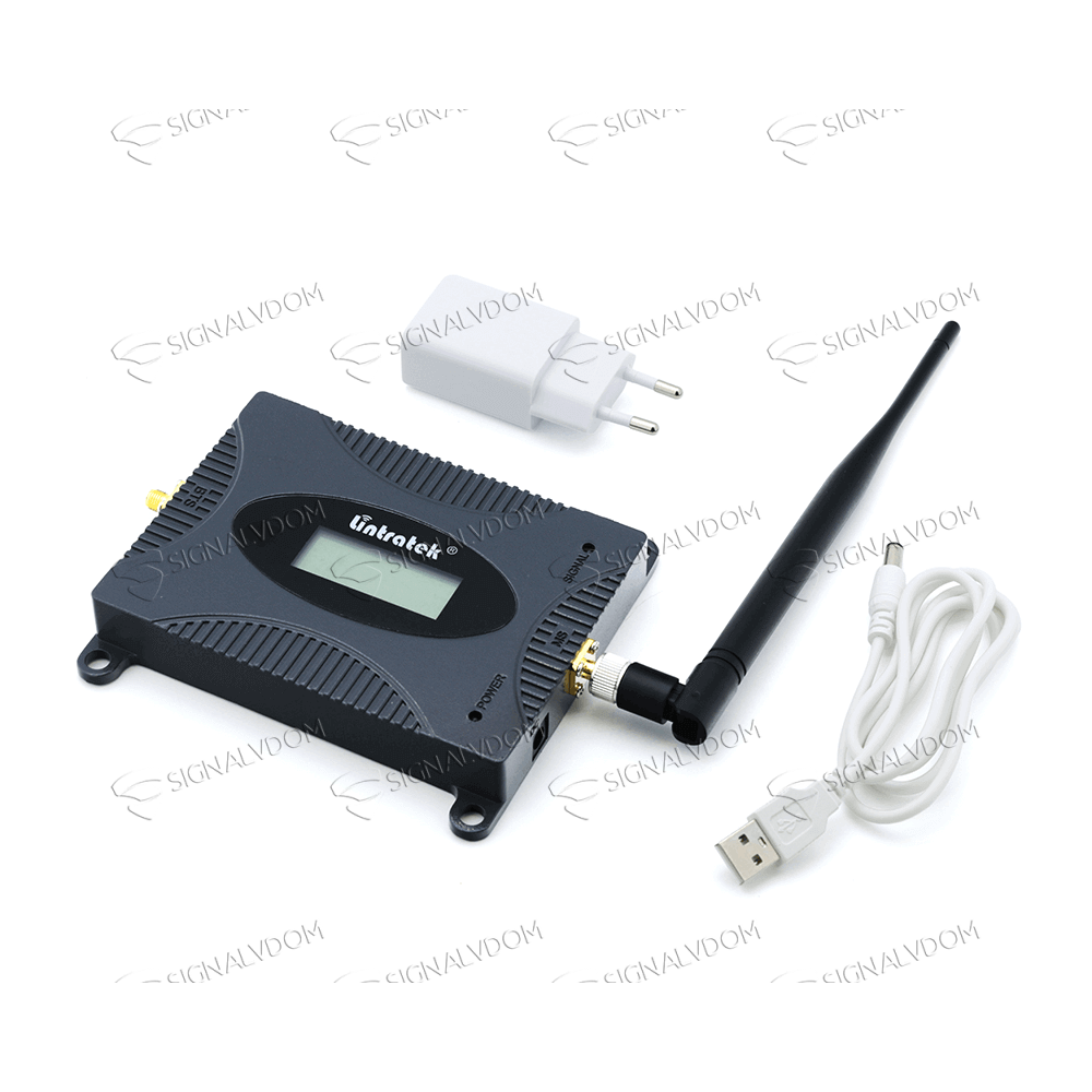 Усилитель сигнала Lintratek 900 mHz (для 2G) 65 dBi, кабель 10 м., комплект - 3