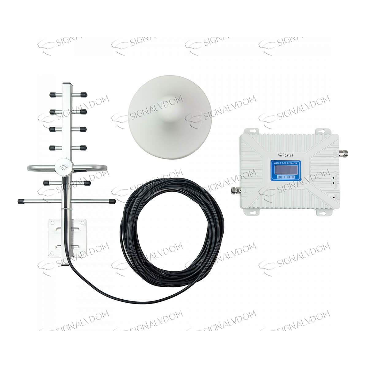 Усилитель сигнала Wingstel 1800 mHz (для 2G/4G) 65dBi, кабель 15 м., комплект